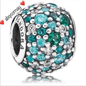 EUC Pandora 791261MCZMX Sterling Silver Ocean Mosaic Pave Charm - RETIRED